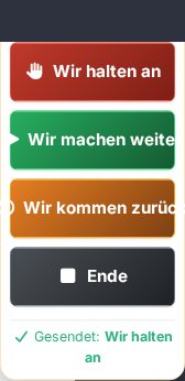 MD-Kommando gesendet und bestätigt: Weiter