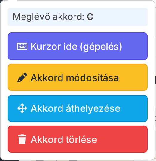WYSIWYG akkord bubble-panel