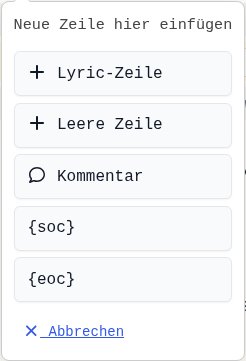 WYSIWYG neue Zeile einfügen Menü