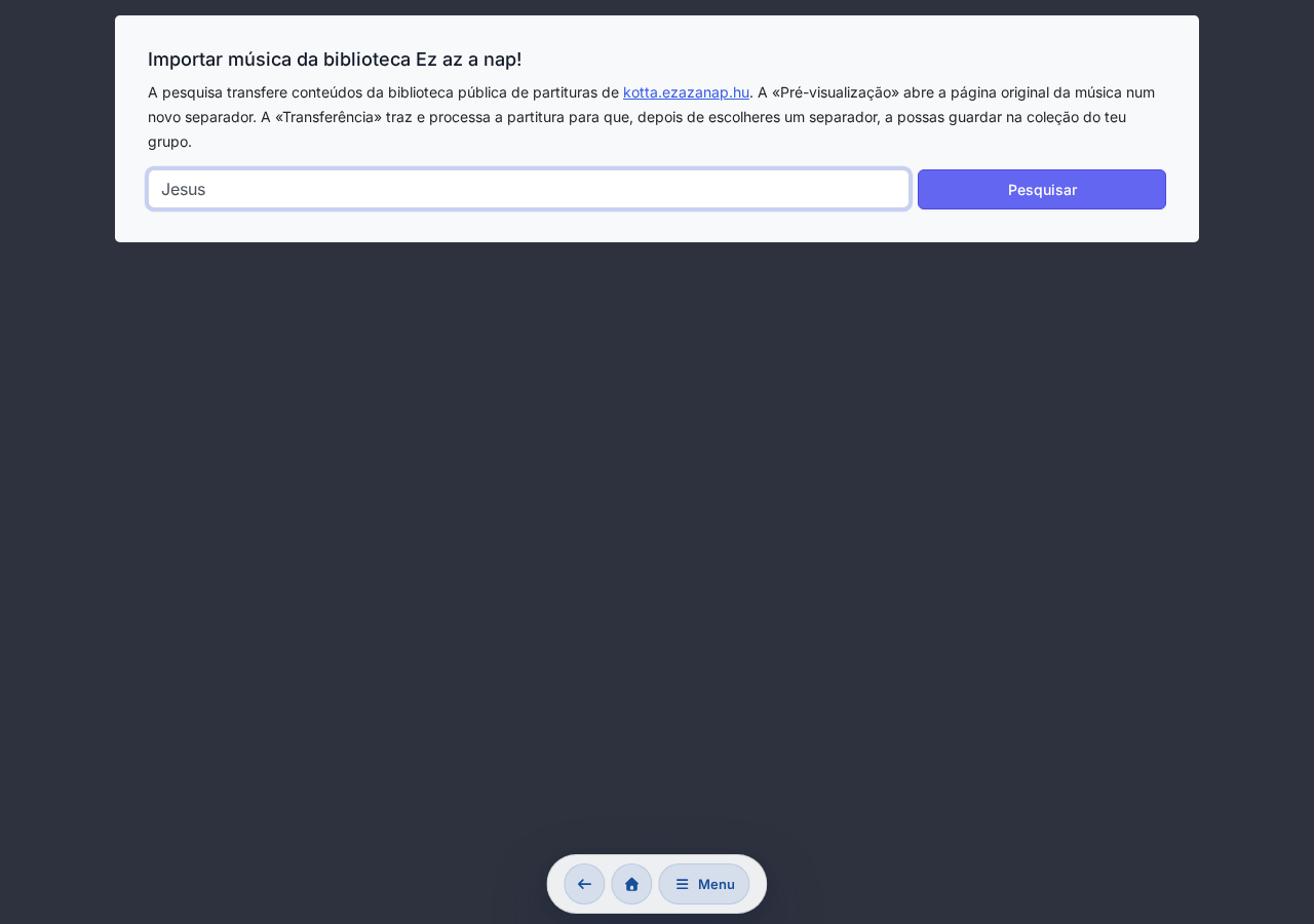 Painel de seleção de tab na página de import com tabs de letra em húngaro e original
