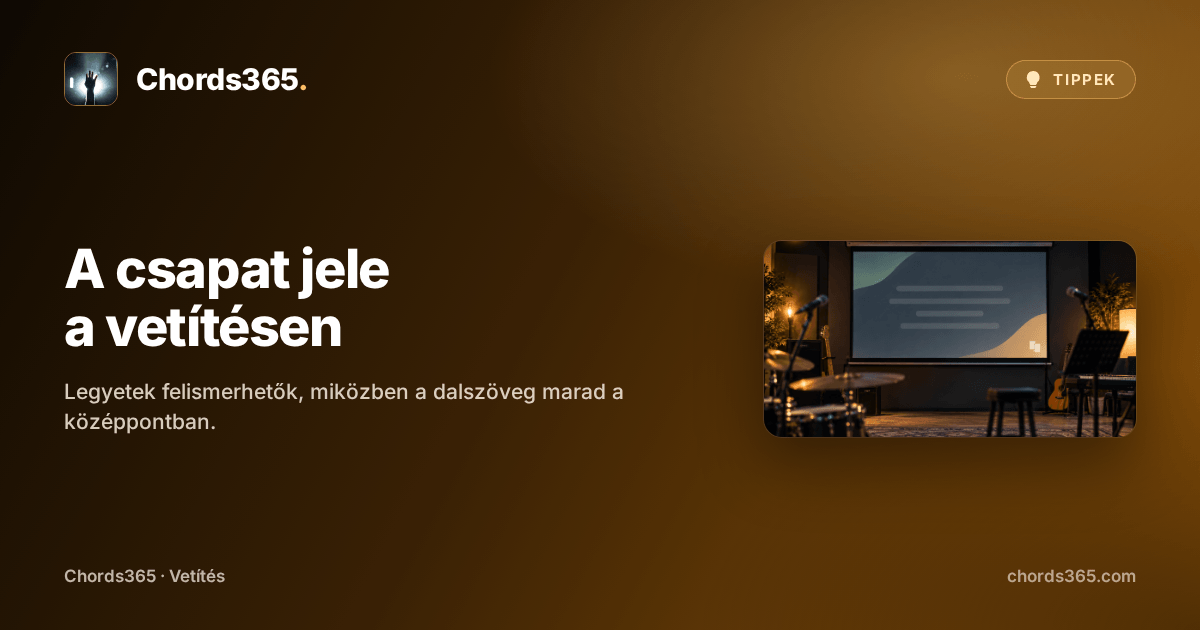 Anonim próbatermi vetítővászon diszkrét sarokjellel.