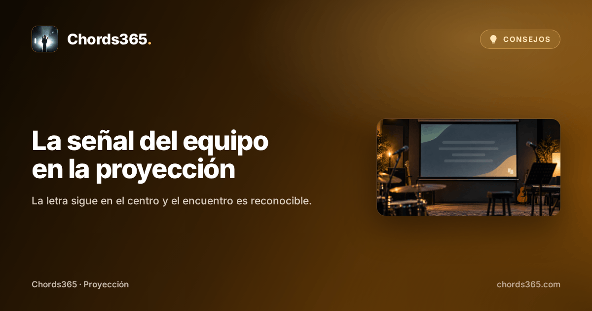 Pantalla de proyección anónima en un ensayo con una marca discreta en la esquina.