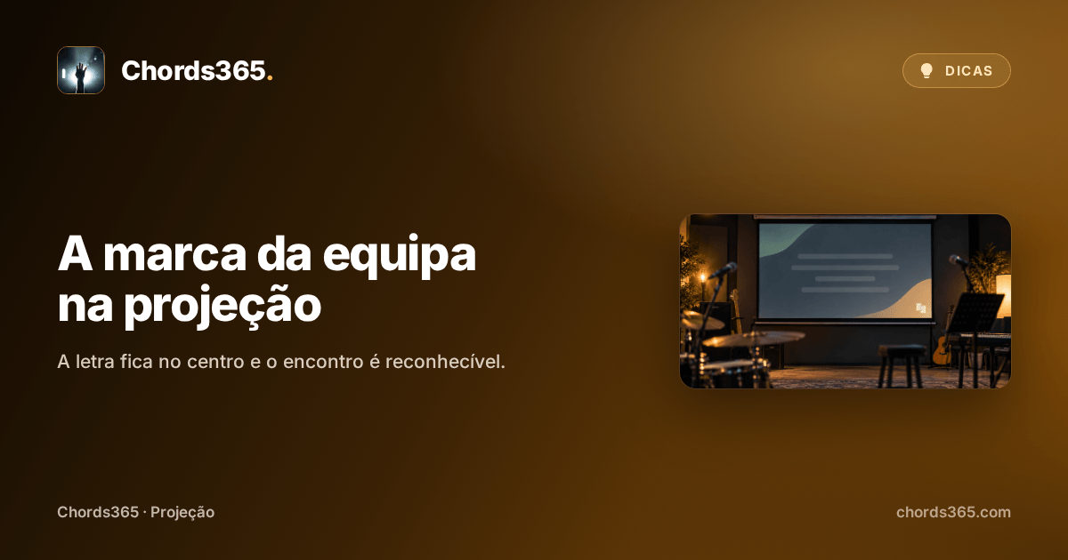 Ecrã de projeção anónimo num ensaio com uma marca discreta no canto.
